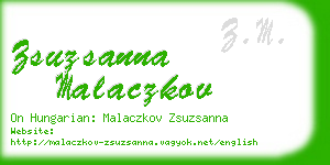 zsuzsanna malaczkov business card